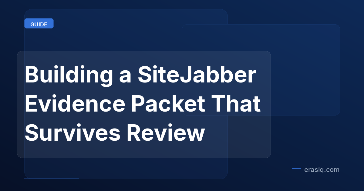 Building a SiteJabber Evidence Packet That Survives Review