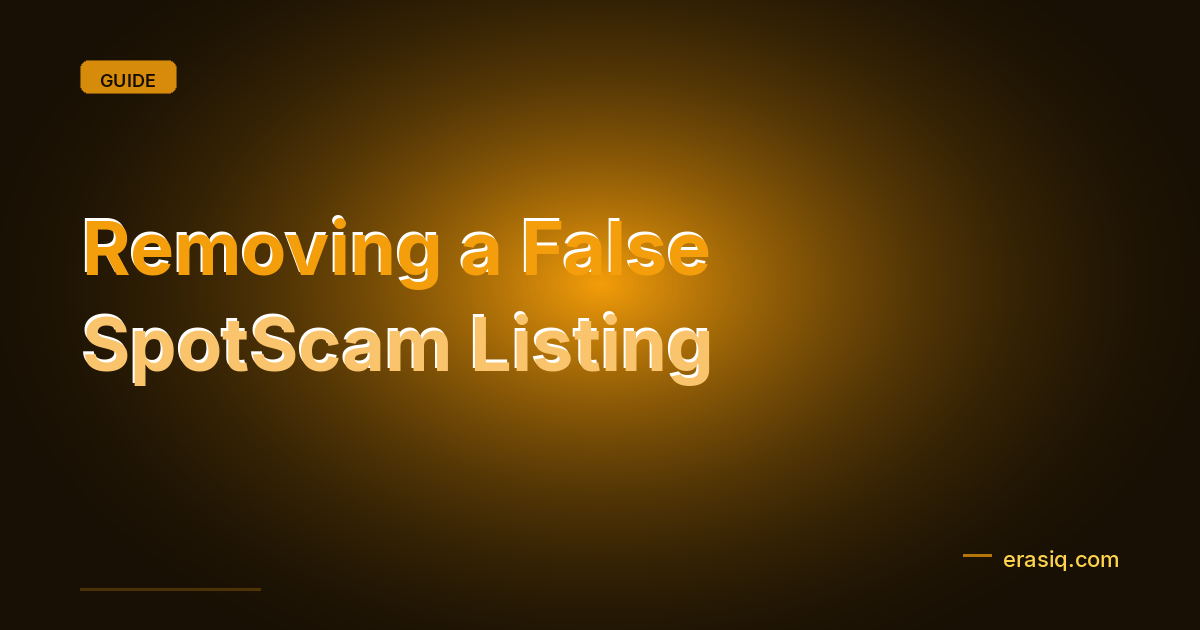 Removing a False SpotScam Listing