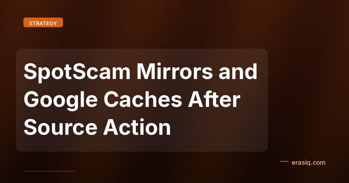 SpotScam Mirrors and Google Caches After Source Action