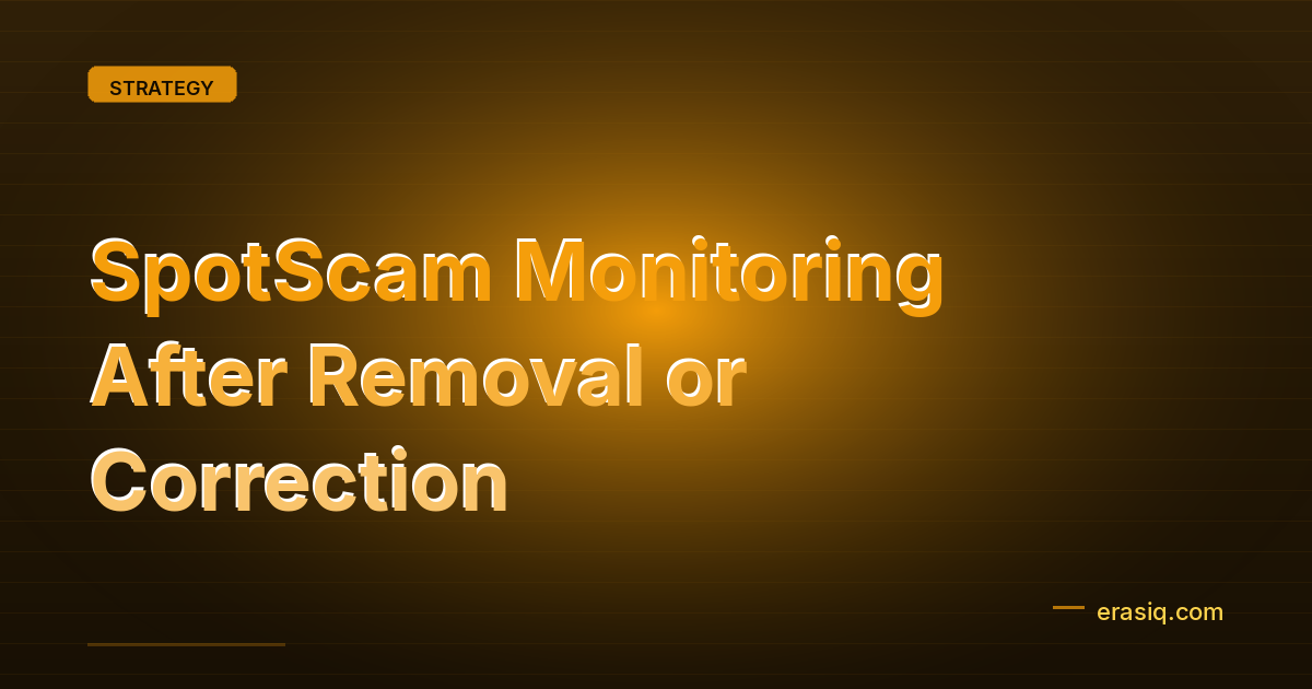 SpotScam Monitoring After Removal or Correction