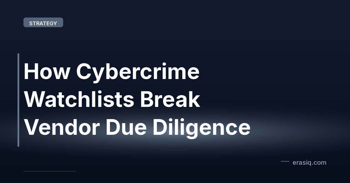 How Cybercrime Watchlists Break Vendor Due Diligence
