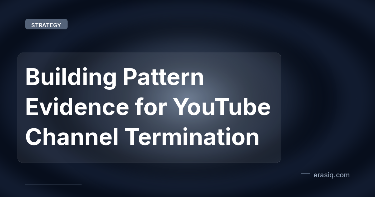 Building Pattern Evidence for YouTube Channel Termination